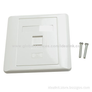 UK Style Faceplate, Made of PC or ABS Materials, Two Mounting Screws, One Ports, UL Approval